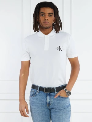 Calvin Klein Jeans Polo MONOLOGO | Regular Fit biały