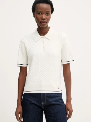 Calvin Klein Jeans polo swetrowe damskie beżowy