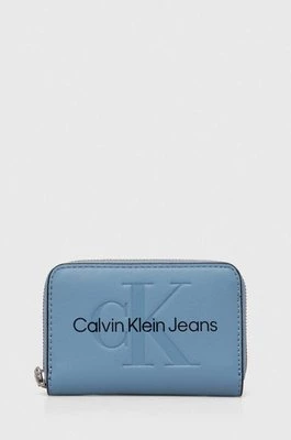 Calvin Klein Jeans portfel damski kolor niebieski