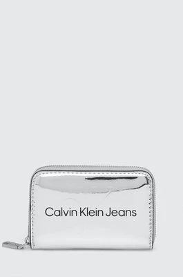 Calvin Klein Jeans portfel damski kolor srebrny