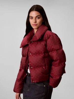 Calvin Klein Jeans Puchowa kurtka | Cropped Fit bordowy