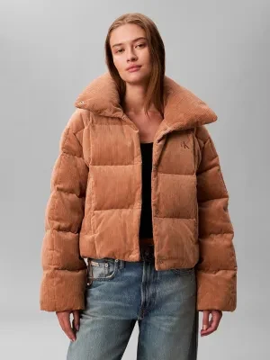 Calvin Klein Jeans Puchowa kurtka | Relaxed fit | sztruks