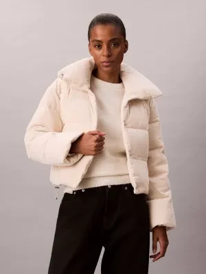 Calvin Klein Jeans Puchowa kurtka | Relaxed fit | sztruks