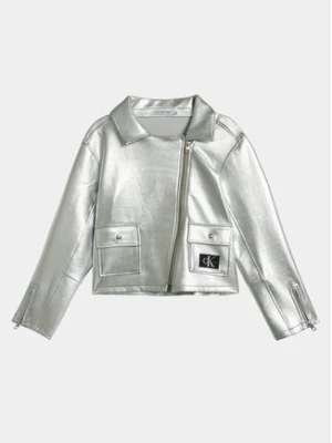 Calvin Klein Jeans Ramoneska Perfecto IG0IG02307 Srebrny Regular Fit