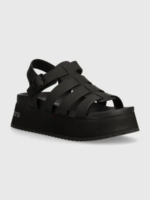 Calvin Klein Jeans sandały PLATFORM BUCKLE RUBBER MG MTL damskie kolor czarny na platformie YW0YW01513