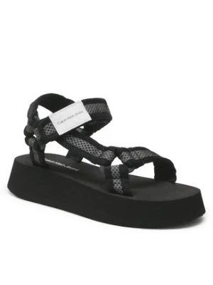 Calvin Klein Jeans Sandały Prefresato Sandal Webbing Mesh YW0YW00969 Czarny