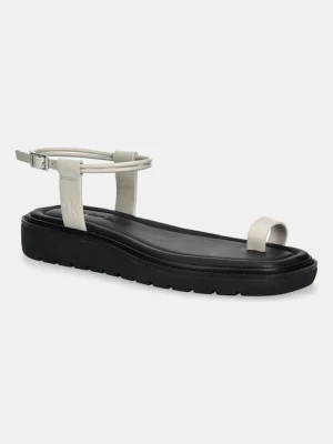 Calvin Klein Jeans sandały ROPE TOE POST SANDAL LTH MG damskie kolor beżowy YW0YW01893