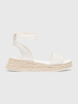 Calvin Klein Jeans sandały SPORTY WEDGE ROPE SU CON damskie kolor biały na platformie YW0YW00977