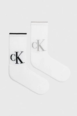 Calvin Klein Jeans skarpetki 2-pack damskie kolor biały 701226663