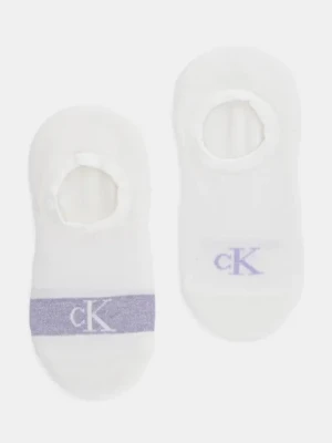 Calvin Klein Jeans skarpetki 2-pack damskie kolor biały 701230601