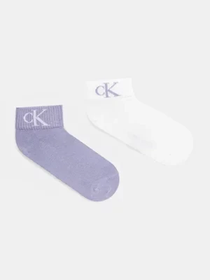 Calvin Klein Jeans skarpetki 2-pack damskie kolor fioletowy 701228813