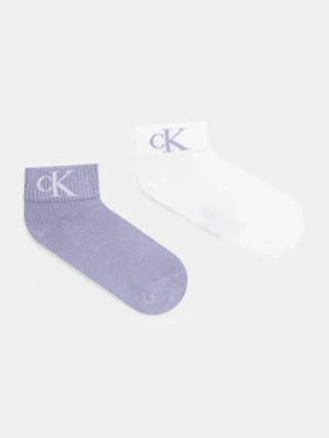 Calvin Klein Jeans skarpetki 2-pack damskie kolor fioletowy 701228813