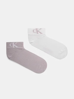 Calvin Klein Jeans skarpetki 2-pack damskie kolor fioletowy 701228813