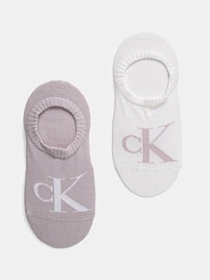 Calvin Klein Jeans skarpetki 2-pack damskie kolor fioletowy 701228817