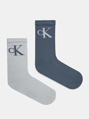 Calvin Klein Jeans skarpetki 2-pack damskie kolor niebieski 701228811