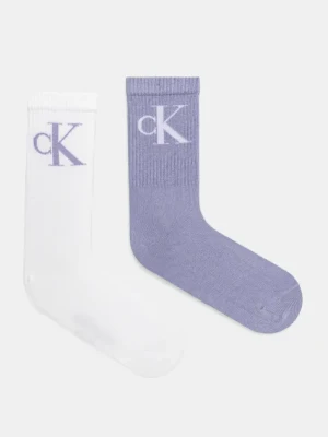 Calvin Klein Jeans skarpetki 2-pack damskie kolor niebieski 701228811