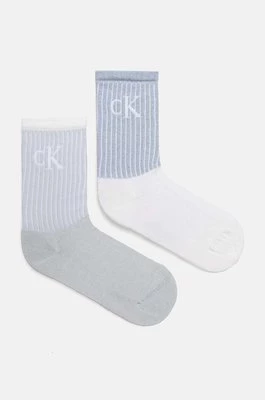 Calvin Klein Jeans skarpetki 2-pack damskie kolor niebieski 701229467