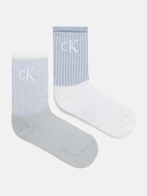 Calvin Klein Jeans skarpetki 2-pack damskie kolor niebieski 701229467