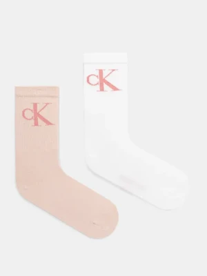 Calvin Klein Jeans skarpetki 2-pack damskie kolor pomarańczowy 701228811