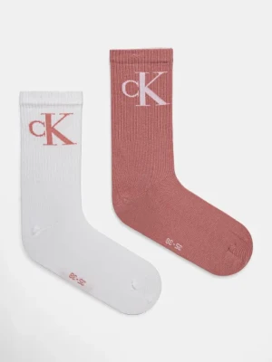 Calvin Klein Jeans skarpetki 2-pack damskie kolor różowy 701228811