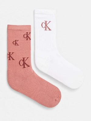 Calvin Klein Jeans skarpetki 2-pack damskie kolor różowy 701229465