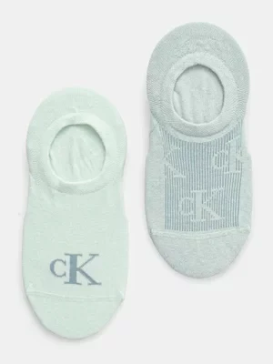 Calvin Klein Jeans skarpetki 2-pack damskie kolor turkusowy 701231402