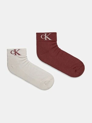 Calvin Klein Jeans skarpetki 2-pack męskie kolor bordowy 701228805