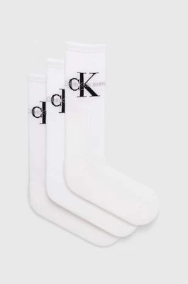 Calvin Klein Jeans skarpetki 3-pack męskie kolor biały 701220514