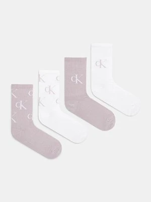 Calvin Klein Jeans skarpetki 4-pack damskie kolor fioletowy 701229463