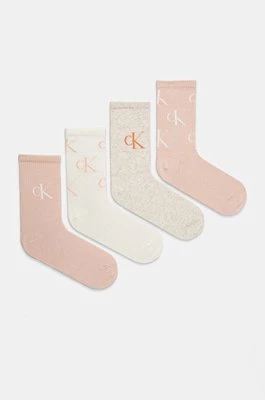 Calvin Klein Jeans skarpetki 4-pack damskie kolor pomarańczowy 701229463