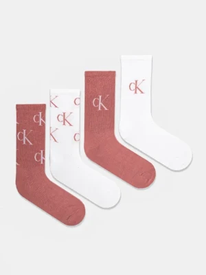 Calvin Klein Jeans skarpetki 4-pack damskie kolor pomarańczowy 701229463