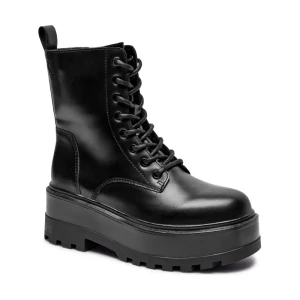 Calvin Klein Jeans Skórzane botki na platformie