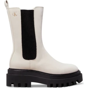 Calvin Klein Jeans Skórzane botki na platformie