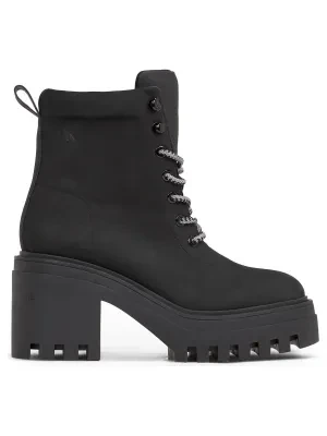 Calvin Klein Jeans Skórzane botki na słupku