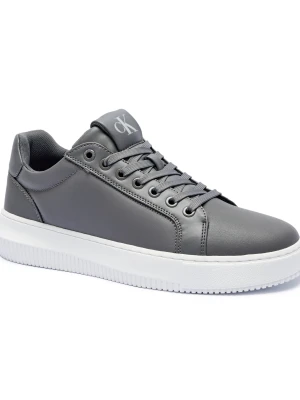 Calvin Klein Jeans Skórzane sneakersy CHUNKY szary