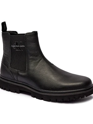 Calvin Klein Jeans Skórzane sztyblety EVA MID CHELSEA