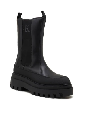 Calvin Klein Jeans Skórzane sztyblety FLATFORM CHELSEA