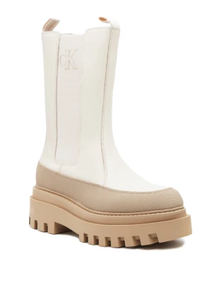 Calvin Klein Jeans Skórzane sztyblety FLATFORM CHELSEA
