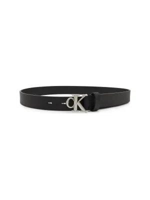 CALVIN KLEIN JEANS Skórzany pasek ROUND MONO LTHR BELT