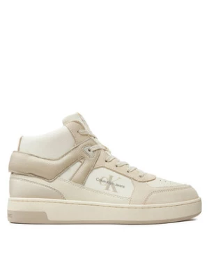 Calvin Klein Jeans Sneakersy Basket Cup Mid Laceup Lth Ml Mtr YM0YM00995 Beżowy