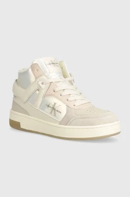 Calvin Klein Jeans sneakersy BASKET CUPSOLE HIGH MIX ML MTR kolor beżowy YW0YW01489