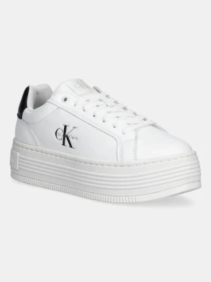 Calvin Klein Jeans sneakersy BOLD FLATF LOW LACE LTH damskie kolor biały YW0YW01878