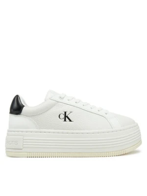 Calvin Klein Jeans Sneakersy Bold Flatf Low Lace Mg YW0YW01766 Biały