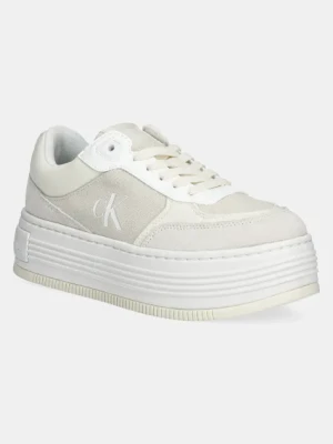 Calvin Klein Jeans sneakersy BOLD FLATF LOW MIX MG MEDIA kolor beżowy YW0YW01638