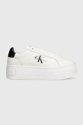 Calvin Klein Jeans sneakersy BOLD PLATF LOW LACE LTH ML MET kolor biały YW0YW01431