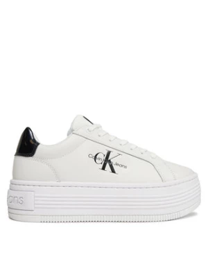 Calvin Klein Jeans Sneakersy Bold Platf Low Lace Lth Ml Met YW0YW01431 Biały