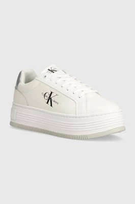 Calvin Klein Jeans sneakersy BOLD PLATF LOW LACE LTH ML MTL kolor biały YW0YW01516
