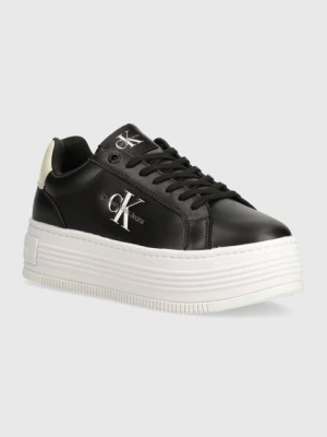 Calvin Klein Jeans sneakersy BOLD PLATF LOW LACE LTH ML MTL kolor czarny YW0YW01516