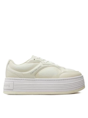 Calvin Klein Jeans Sneakersy Bold Platf Low Lace Mix In Mtl YW0YW01471 Beżowy