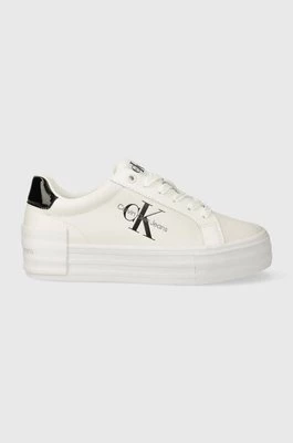 Calvin Klein Jeans sneakersy BOLD VULC FLATF LOW LACE LTH ML kolor biały YW0YW01294